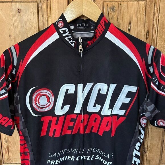 Men's Podium Small Cycling Jersey Therapy Full Zip Short Sleeve - Picture 2 of 10